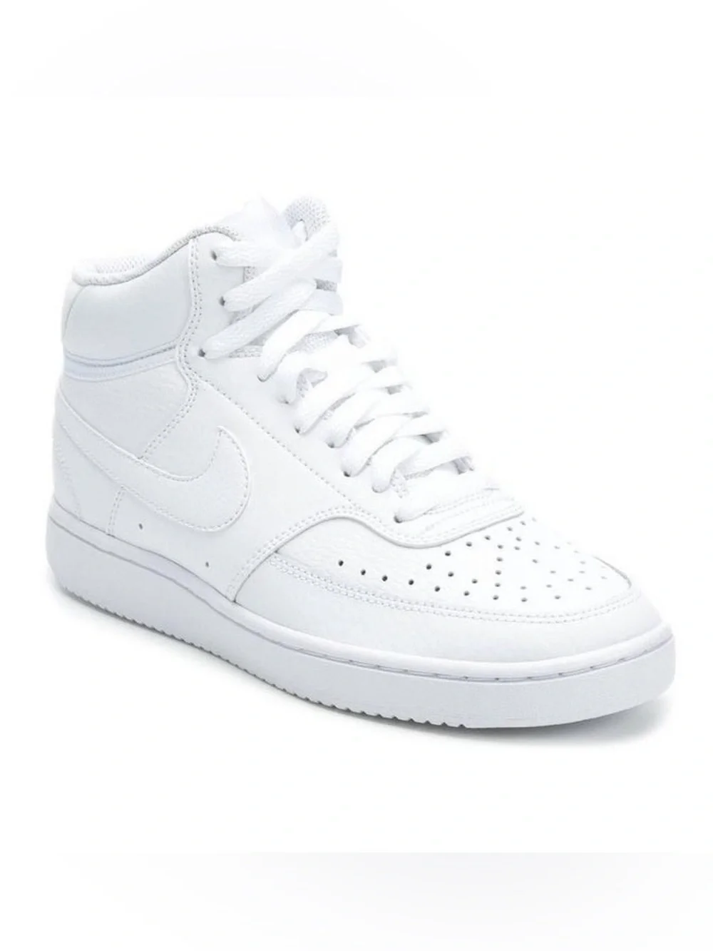 Nike Women’s Court Vision Mid All-White Sneaker